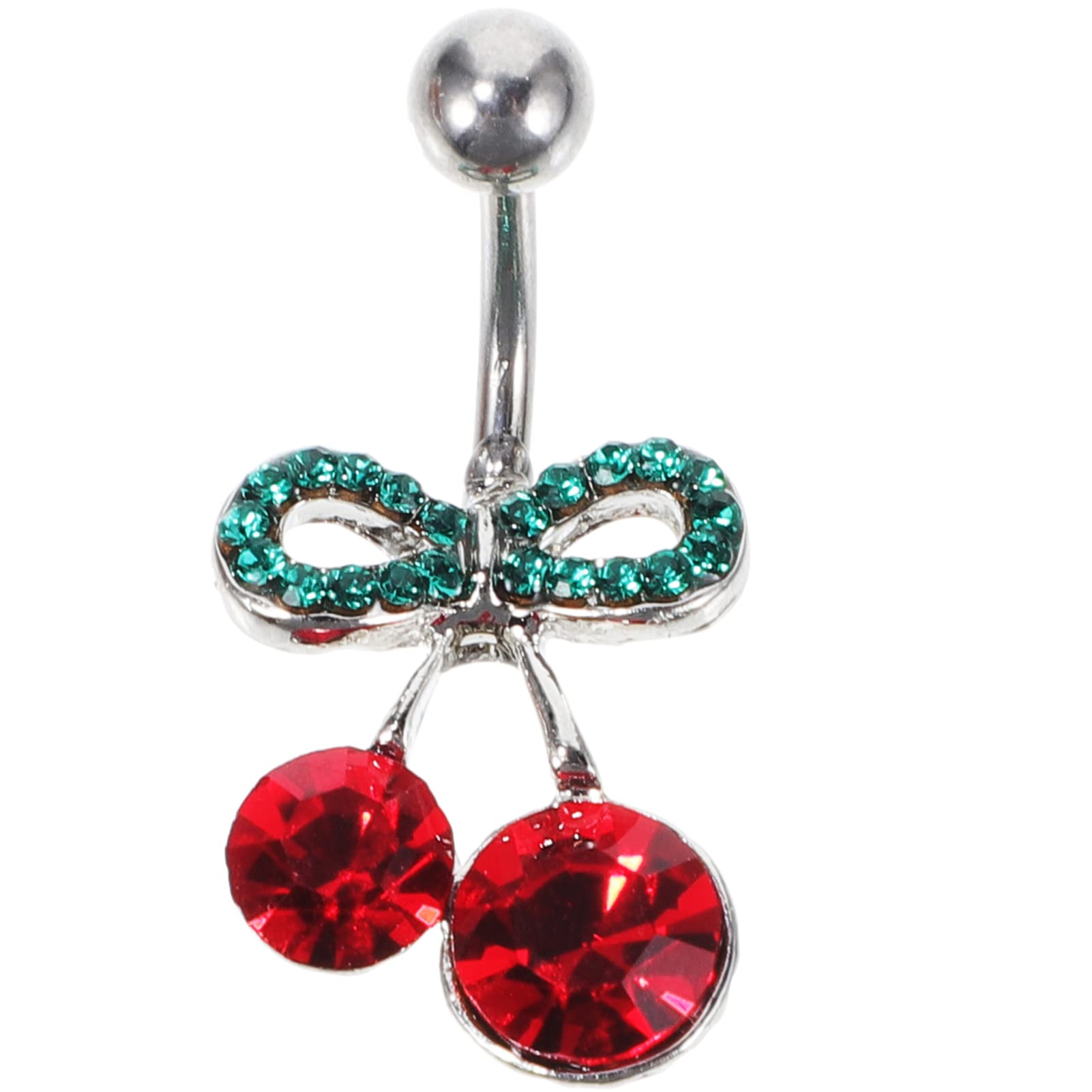 HolibannaHolibanna Anillo De Cereza para El Vientre Anillo Perforante del Vientre Anillos De Vientre para Mujer Barriga De Embarazo Anillo En El Ombligo Joyas Acero Inoxidable Clavo Umbilical Cristal