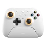 8BitDo Ultimate 2 Wireless Controller for Windows & Android&comma; Gaming Controller with TMR Joysticks&comma; Switchable Hall Effect&sol;Tactile Triggers&comma; RGB Fire Ring&comma; 8Speed Wireless Tech&comma; White