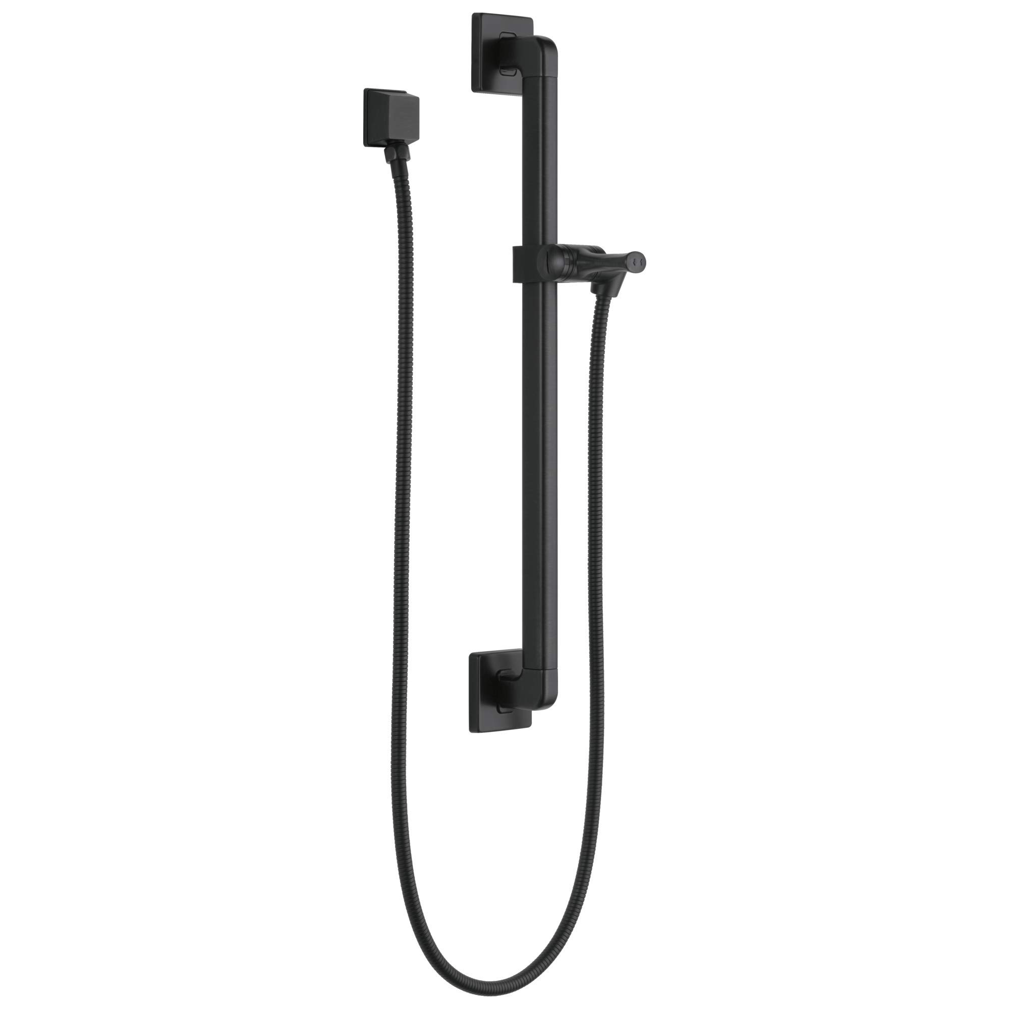FAUCET 51500-BL Adjustable Slide Grab Bar Assembly with Elbow Handshower, Matte Black