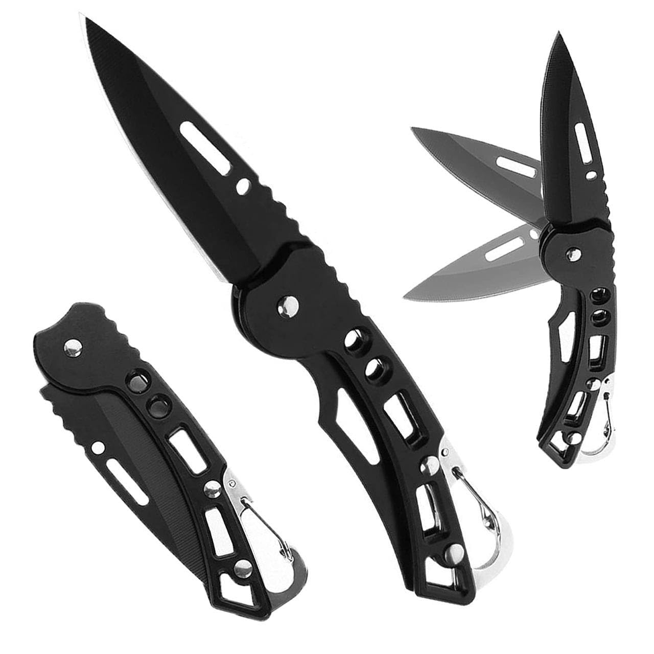 Foldable Manual Utility Knife | Stainless Steel Sharp Blade | Portable Pocket Cutter with Protective Sheath | Multipurpose Knife for Kitchen, Home, Office & Travel | Black-image-28