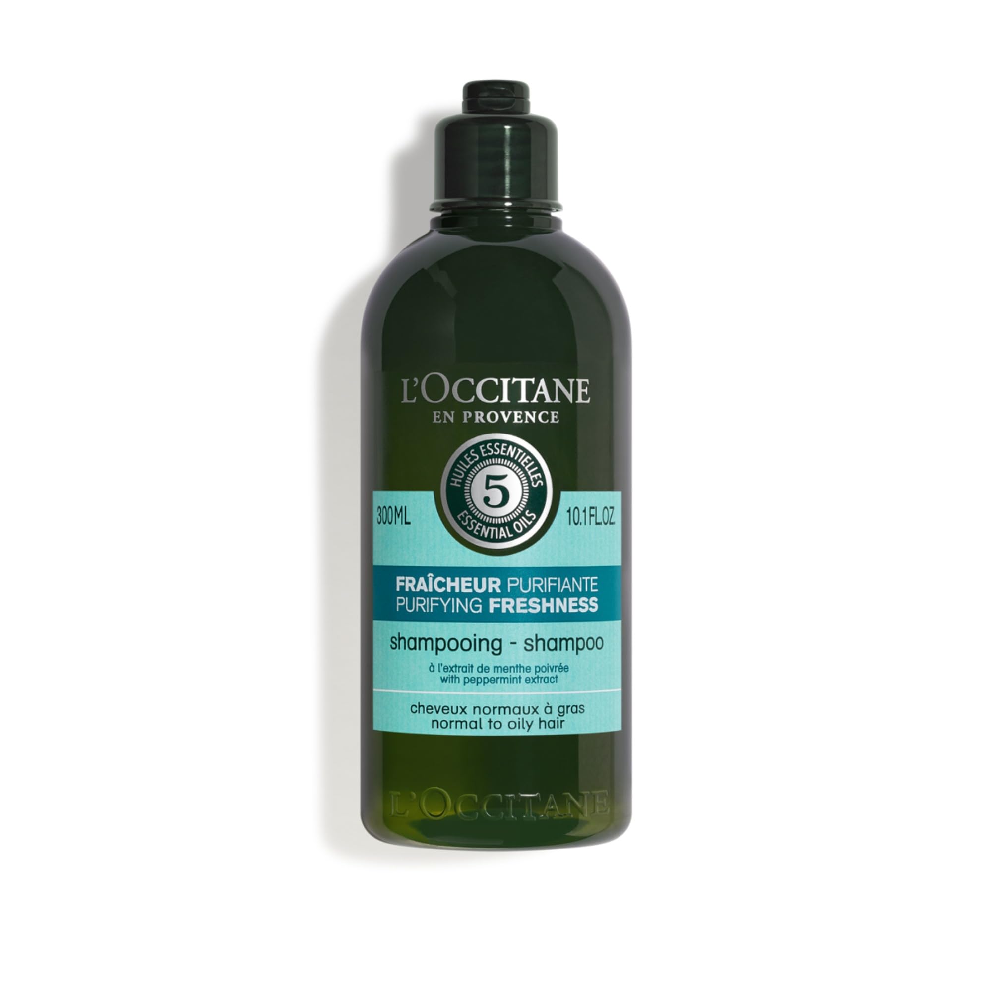 L'OCCITANE - Purifying Freshness Shampoo - 300 ml - Oily hair and scalp - Made in France, Green, 300 ml (Pack of 1)