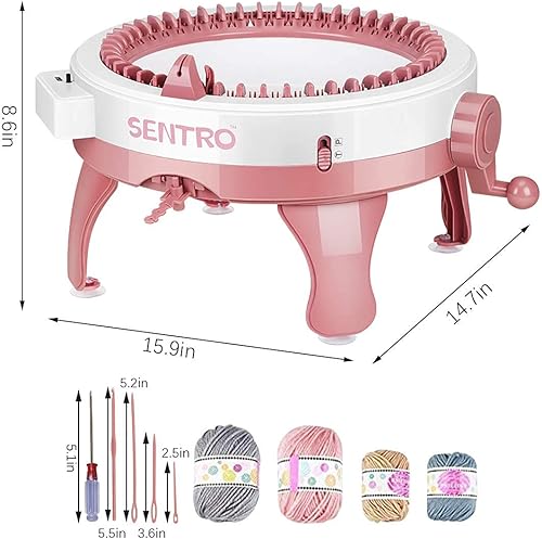 Miniatura 7 de Telar de tejido inteligente, máquina de tejer de 48 agujas con contador de filas, kit de máquina de telar de doble punto giratorio para adultos y