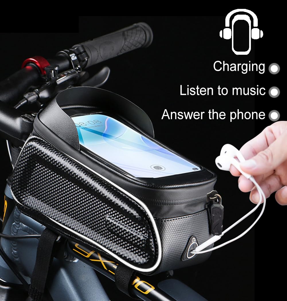 QSPORTPEAK Borsa per telaio anteriore del telefono della bicicletta/della bici, borsa del tubo, sacchetto di ciclismo, impermeabile, accessori della bici