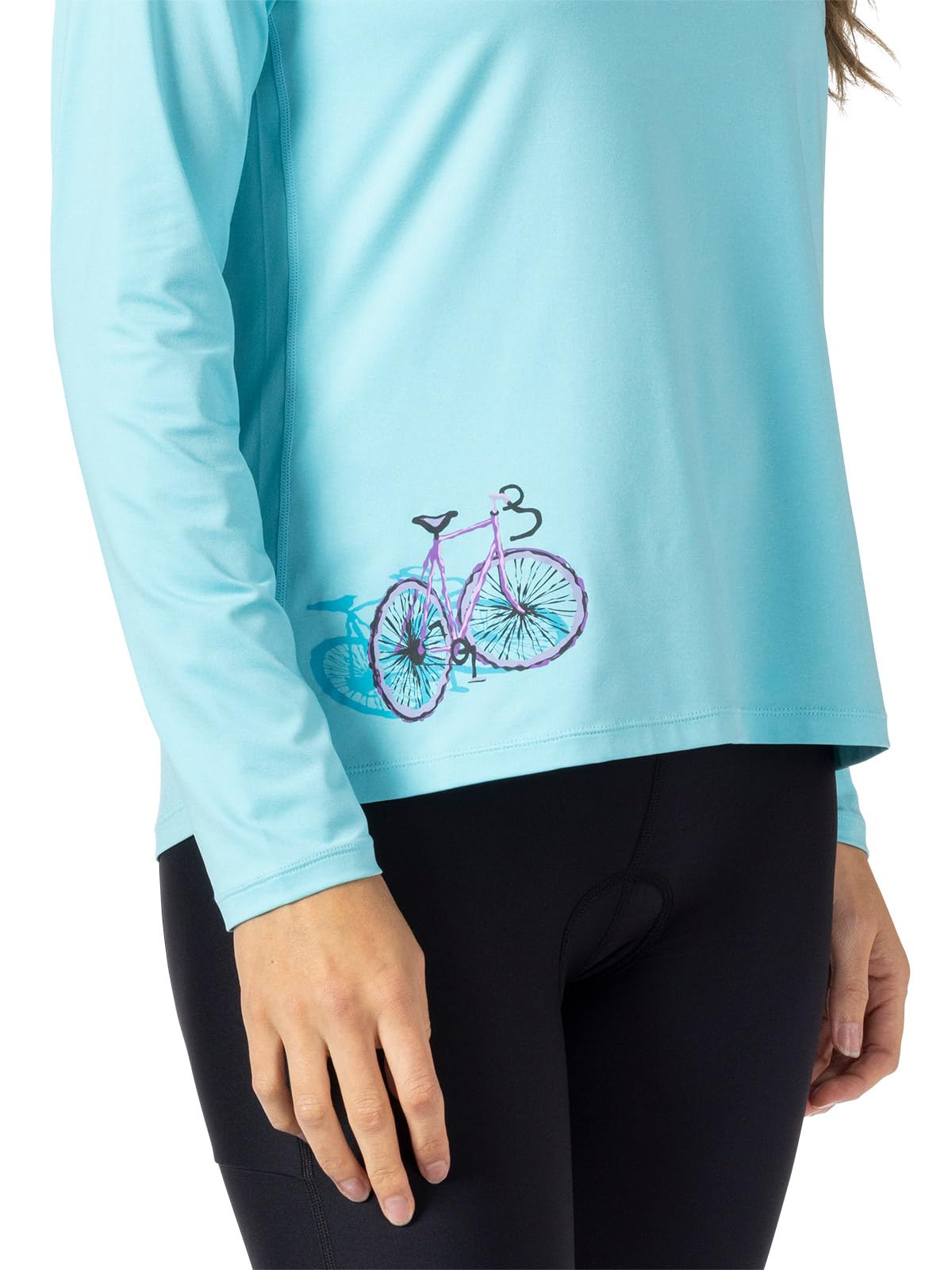 Terry Tech Tee Flow - Maglia a maniche lunghe da donna, protezione solare UPF 50+, ad asciugatura rapida, per escursioni e bici