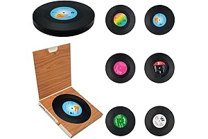 Vinylly Sublime 6-Piece Record Coasters: Protect Surfaces with Nostalgic Charm
