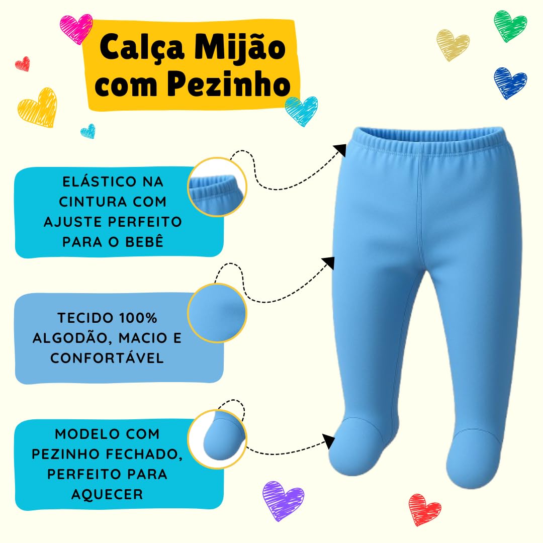 Kit 10 Calças Mijão para Bebê com Pé Fechado 100% Algodão Cores Sortidas Conforto e Proteção em promoção! Veja a oferta e mais achadinhos de Bebês 7 Hoje é o melhor dia para comprar Kit 10 Calças Mijão para Bebê com Pé Fechado 100% Algodão Cores Sortidas Conforto e Proteção com aquele preço maroto! Promoção! Aproveite a oferta! 7