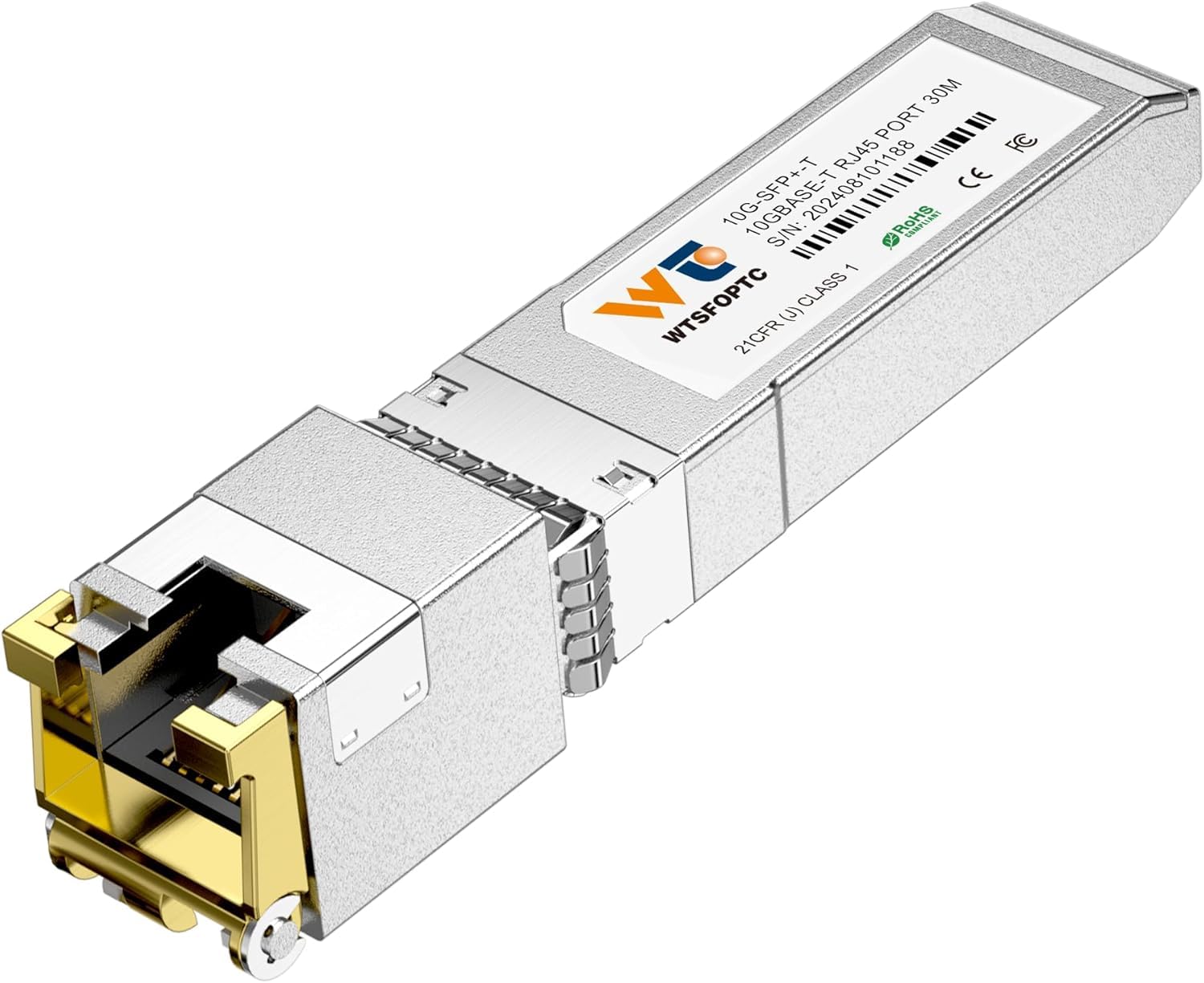 10G SFP+ to RJ-45 Transceiver, 1.25/2.5/5/10G-T Copper SFP+ CAT6a Module, Auto-Negotiation, Up to 30m, for Cisco SFP-10G-T-S, Ubiquiti UniFi UF-RJ45-10G, Meraki, TP-Link, Mikrotik, Netgear and More