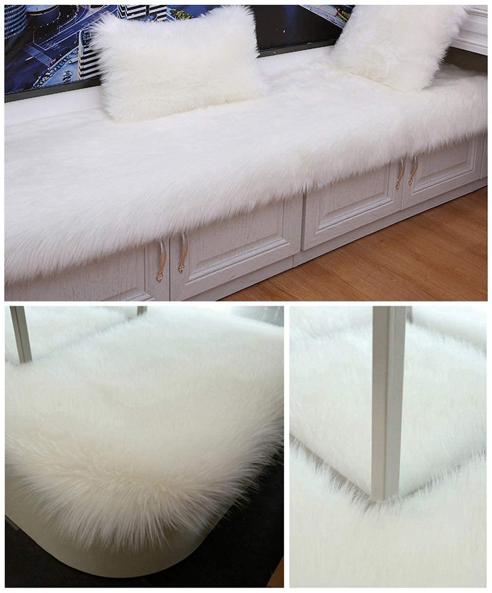 Dywan włochaty, wełniany antypoślizgowy miękki puszysty dywan podłogowy pluszowe wygodne puszyste dywaniki do salonu sypialnia przedszkole (White 3.3x6 feet (100x180 cm))