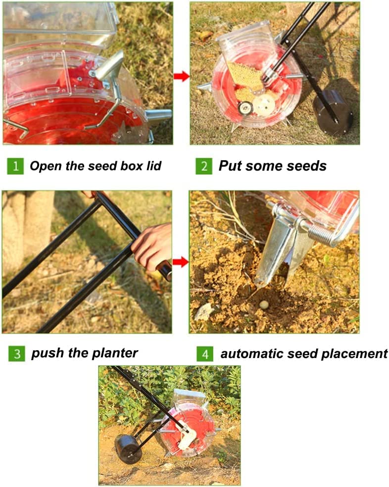 Sembradora manual Garden Seeder con 12 orificios roja miniatura 7