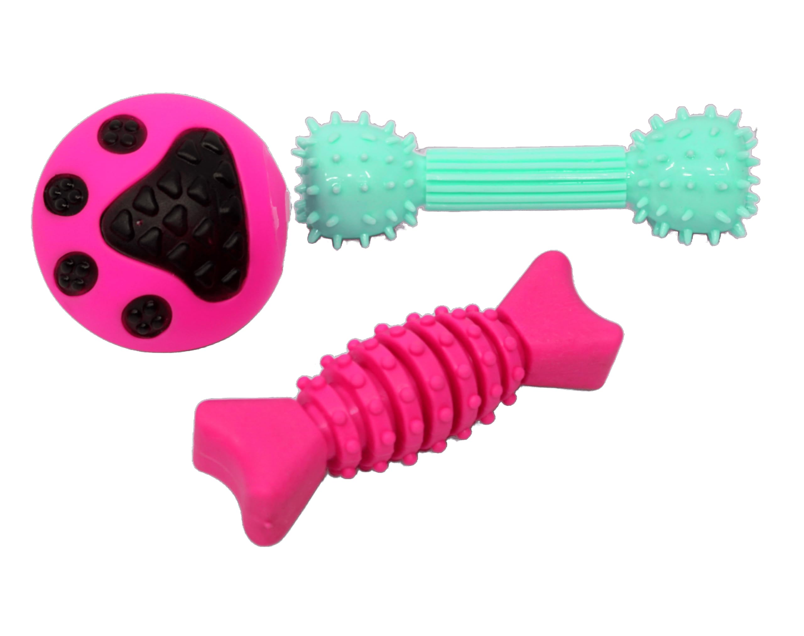 Juego de productos masticables para perros, paquete de juguetes de dentición para cachorros, bola de goma, hueso de caramelo y mancuerna de dentición, adecuado para todos los perros, no tóxico,