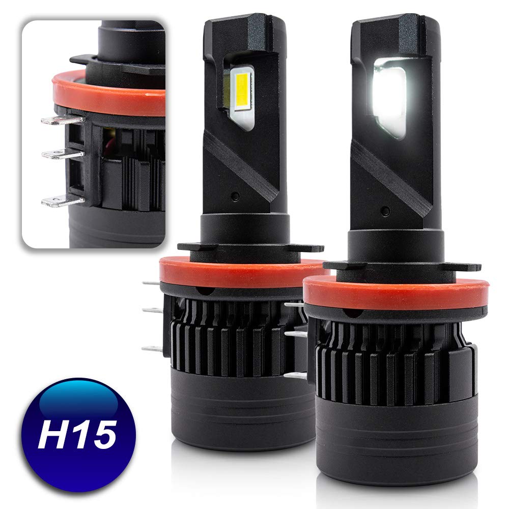 Photo 1 of NJSBYL H15 LED Headlight Bulbs HB1 Bright White 60W 6500K 10000LM H15 High Low Beam Led Headlight Daytime Runing Light Kits Conversion Kits