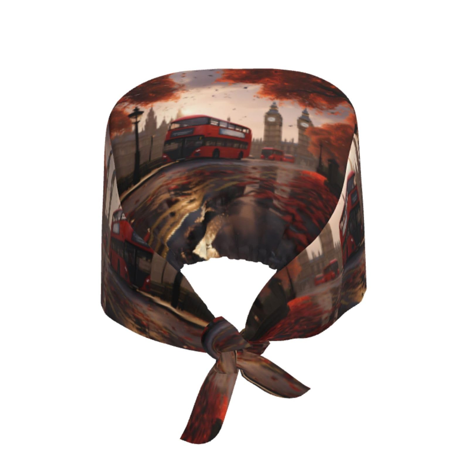 YYHWHJDE Breathable Work Hat London Prints Adjustable Comfortable Chef Hat for Women & Men Black