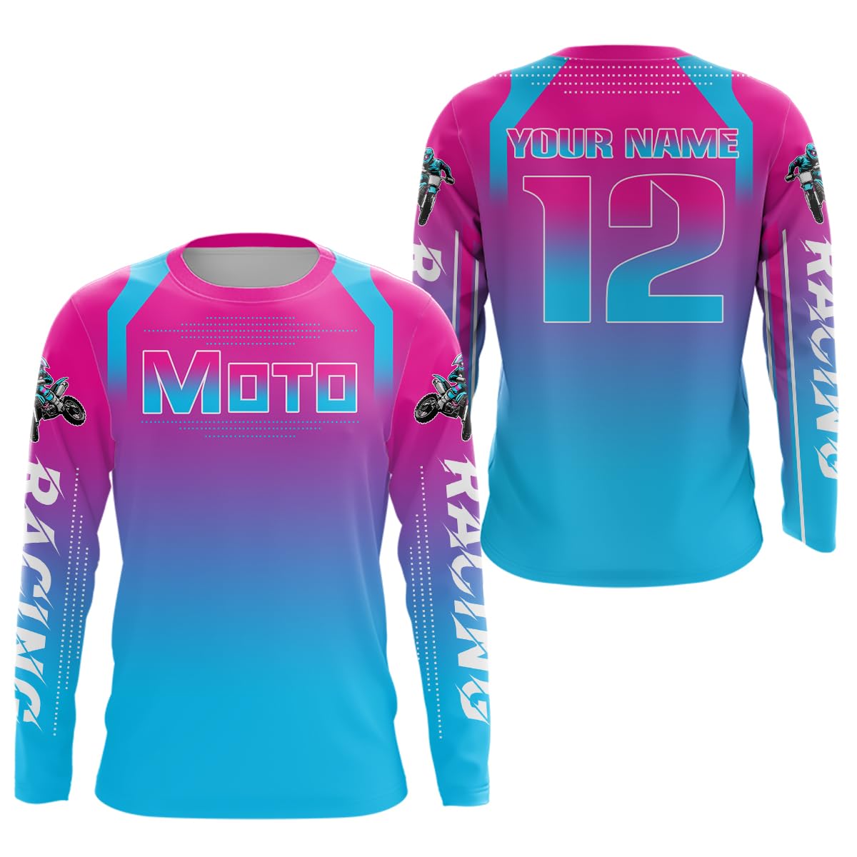 Customized Youth Motocross Shirts Jersey UPF30+ Dirt Bike Clothes Motorcycle Shirt MX Jersey Men Women Off-Road Jersey (US, Alpha, Small, 5X-Large, Regular, Regular, Color 3)