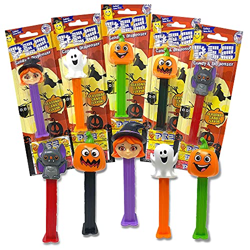 Needzo Halloween Pez Dispensers Bulk, Novelty Trick or Treat Dispenser with 3 Candy Refills Each, (Assorted Pack of 6) 4.5 Inches