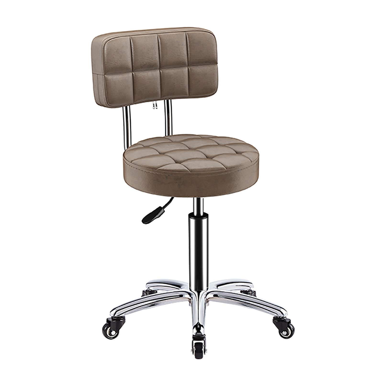 AYCDL Bar Stools, Height Adjustable Bar Chairs,artificial Leather, 360° Swivel Kitchen Stool With Backrest,Brown