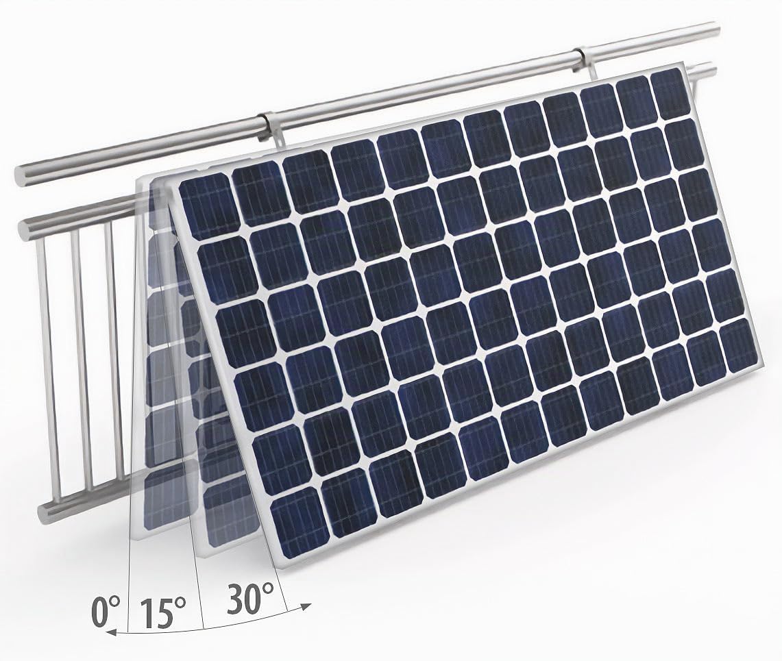 revolt Balkonhalterung: Universal-Balkon- & Zaun-Geländer-Halterungen für Solarmodule, schwarz (Balkonkraftwerk Halterung, Balkonhalterung Solarpanel, Solar)