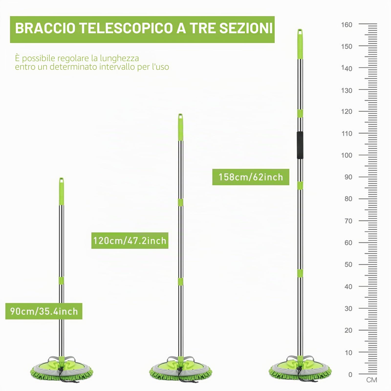 Kit di pulizia auto, Guanto per lavaggio auto da 62 pollici con manico lungo, Set di spazzole per dettagli auto, Set di spazzole per pulizia auto completo