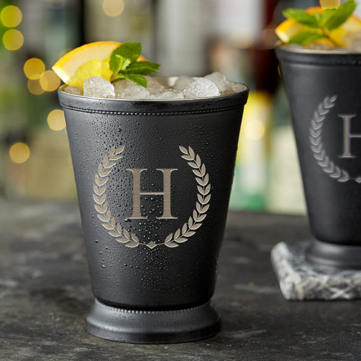 Sofia's Findings Personalized Horace 16 oz. Mint Julep Cup w/Beaded Detailing - Silver