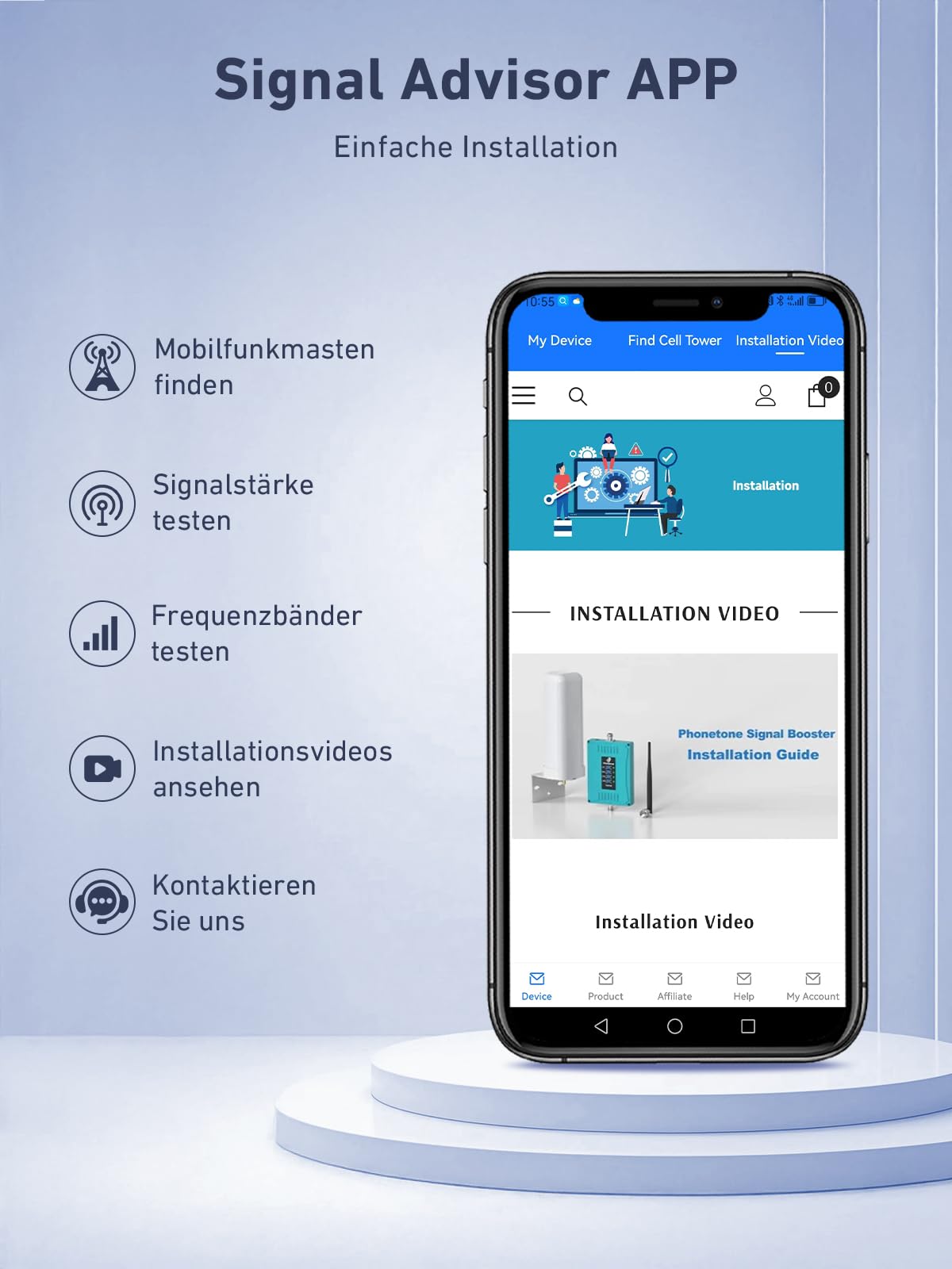 Mobilfunk Signalverstärker auf Band 1/3/7/20, Empfangsverstärker Handy für Zuhause, 5G 4G LTE GSM Repeater mit Hoher Verstärkung, Handynetz Verstärker für O2 E-Plus T-Mobile