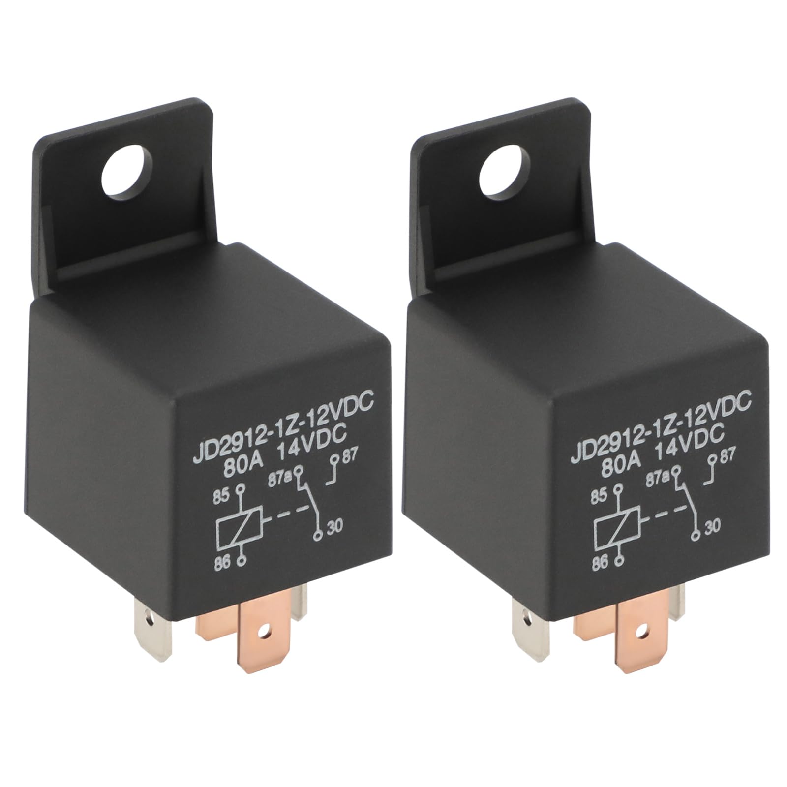 2 szt. 12 V 80 A 5-pinowy samochodowy przekaźnik do dużych obciążeń JD2912-1Z-12VDC uniwersalny przekaźnik samochodowy do zastosowań elektrycznych do ciężarówek, samochodów, łodzi, 2 szt