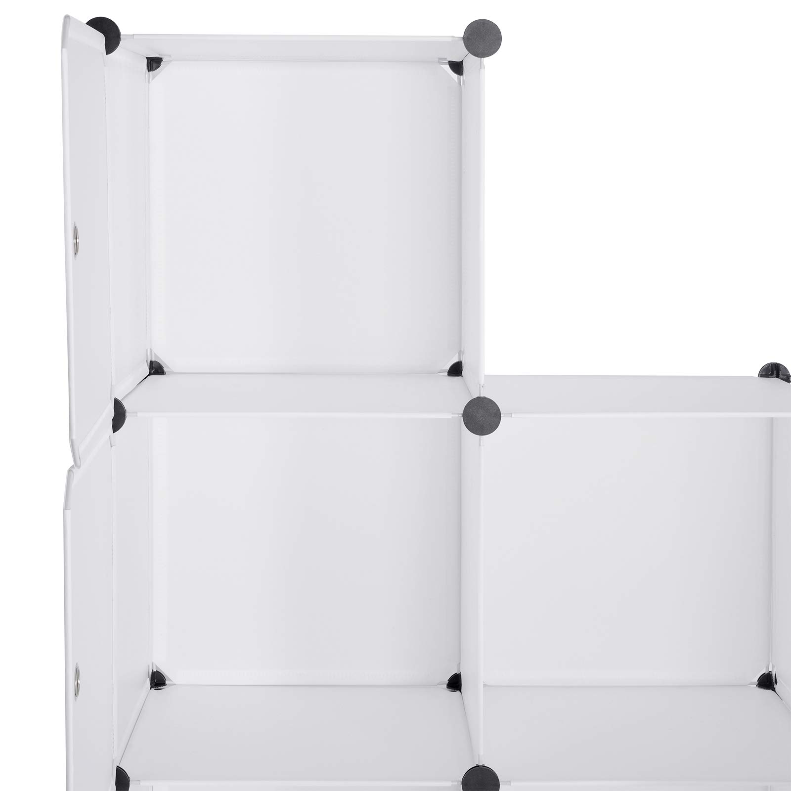 WOLTU DIY Armadio a Cubo Armadietto Guardaroba Pieghevoli Combinato Modulare Scarpiera Bianco per Stanzino e Ripostiglio