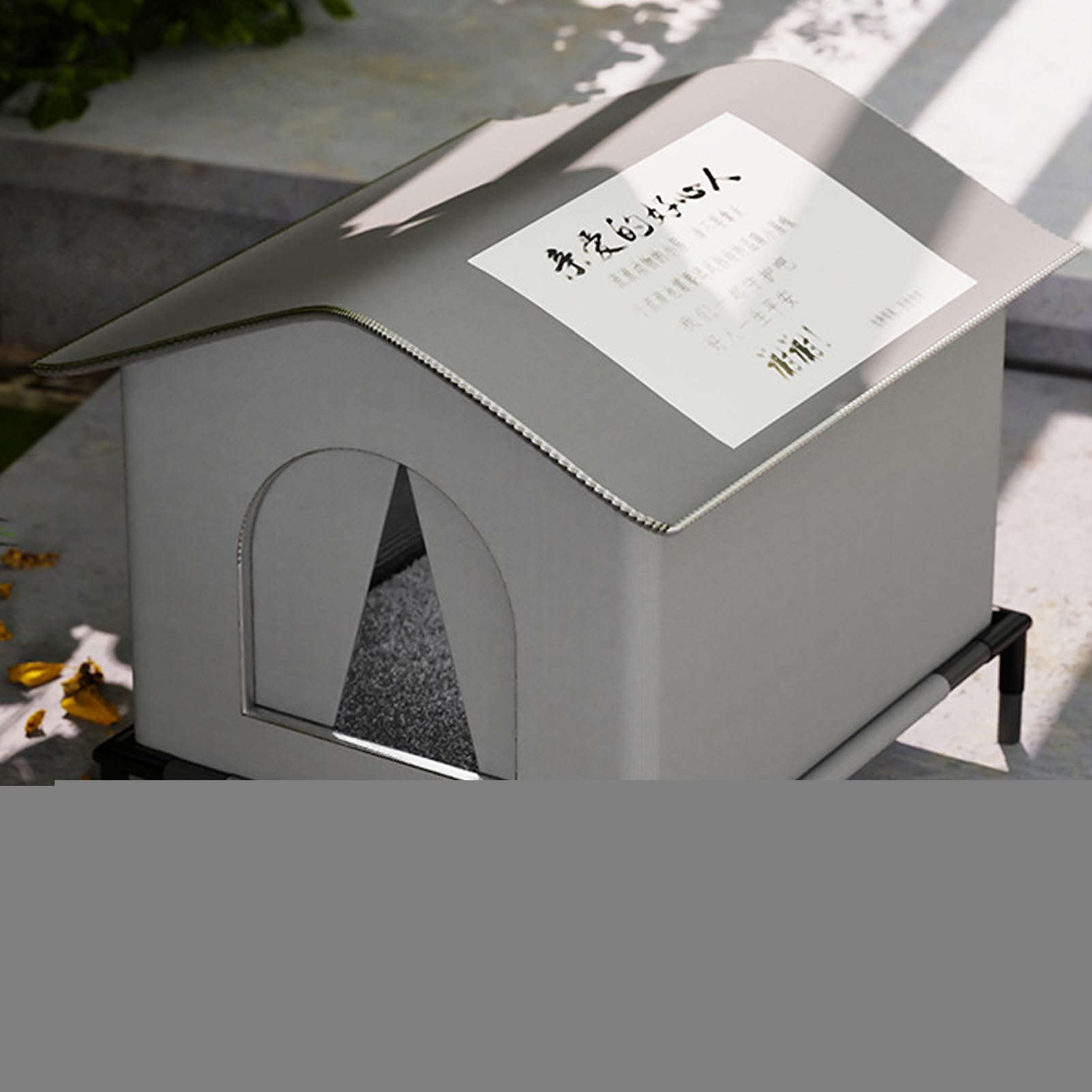 Cuccia per gatti resistente alle intemperie, cuccia per gatti con base | rialzata e cuscino per gatti isolato per gatti grande per animali da giardino, terrazza o giardino
