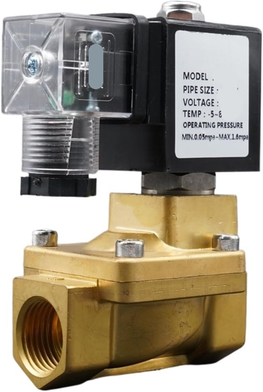 1PCS AC220V Solenoid Valve 1/4" 3/8" 1/2" 3/4 Normally Closed Water Valve 16 bar Pilot Diaphragm(Ac220v-viton,1.25 Inch)