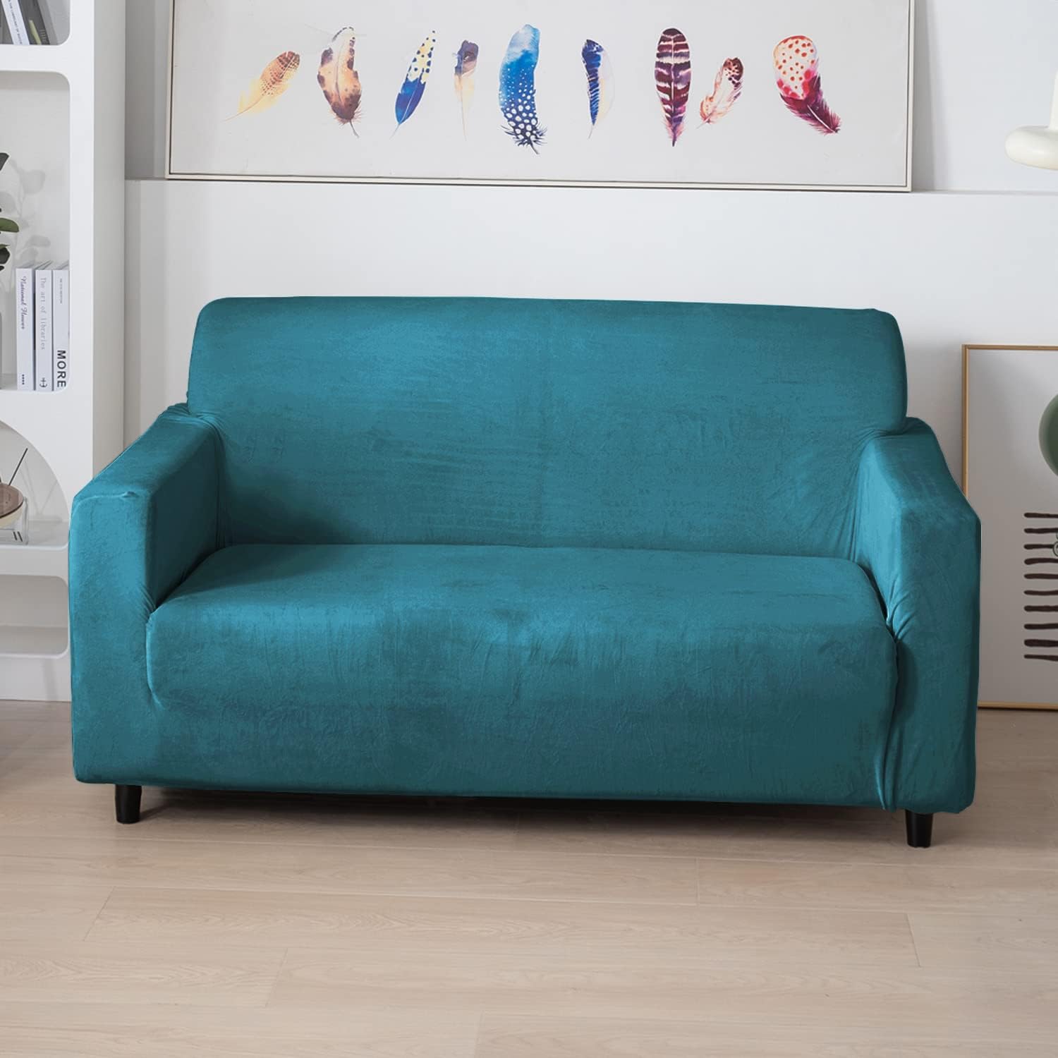 Burgundy Velvet Sofa Cover - 3 Seater -19