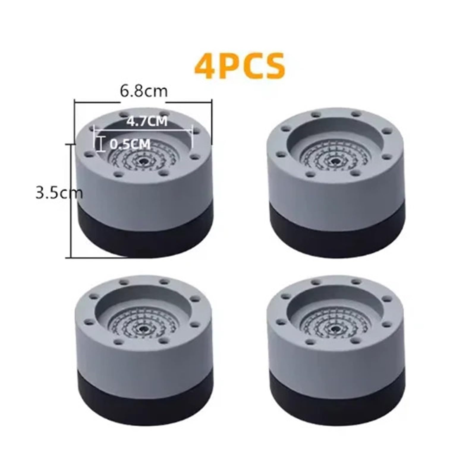 Almohadillas Antivibración For Pies, Alfombrilla De Goma Antideslizante, Soporte Universal Silencioso For Lavadora Y Refrigerador, 4 Uds.