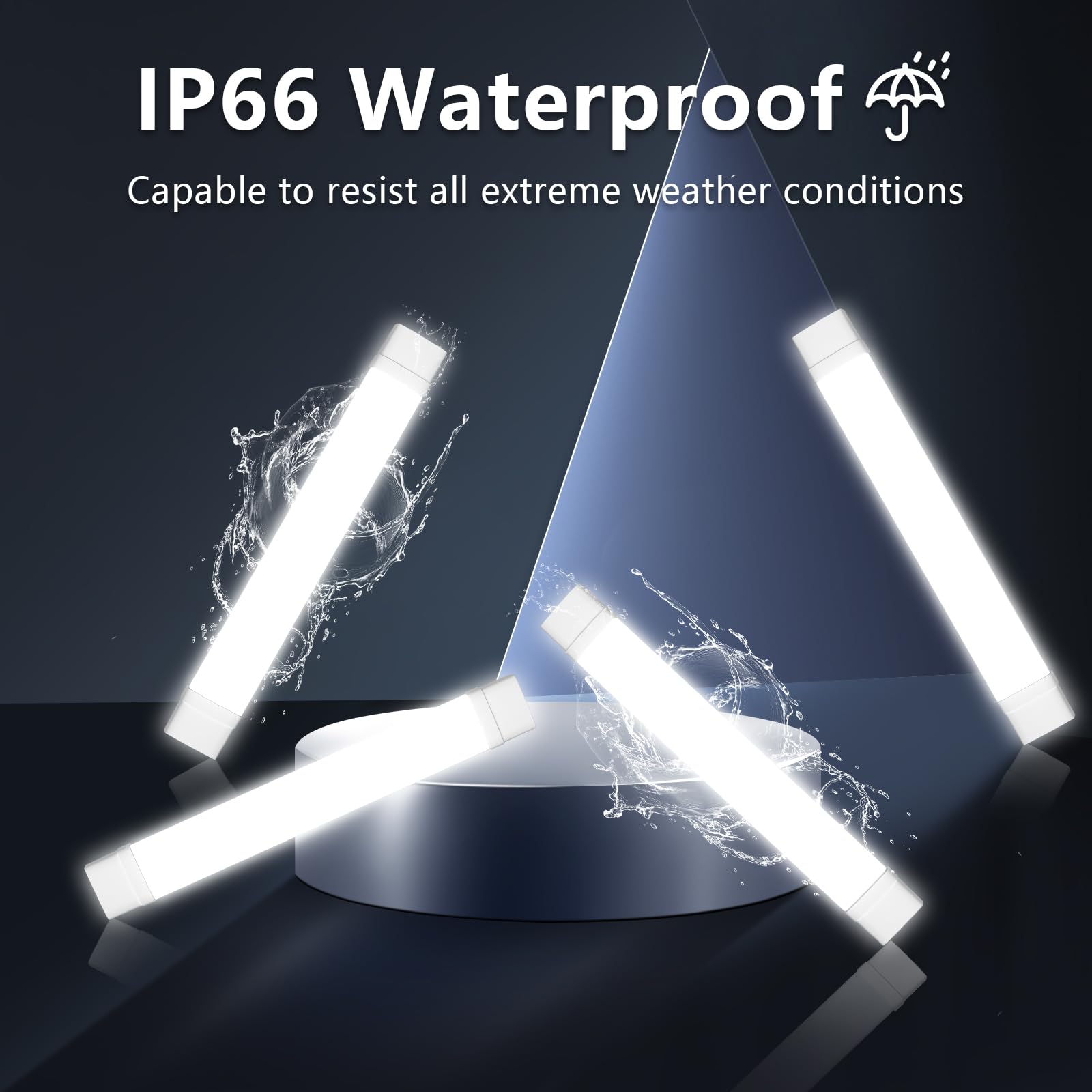 Pantalla LED, Enlazable Fluorescente LED 120 CM 40W 4500K Blanco Neutral, Impermeable IP66 Regleta LEDs Cocina para Garaje, Taller, Oficina, Pared, Cobertizo