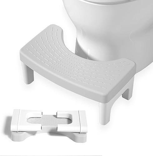 Daimix Taburete de inodoro, taburete de plástico antideslizante para excrementos, taburete portátil y extraíble para baño, taburete para orinal para