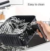 Vista 6 de Horno freidora de aire, olla eléctrica sin aceite con pantalla táctil digital LED, cocina eléctrica 8 en 1, olla de freidora de aire antiadherente