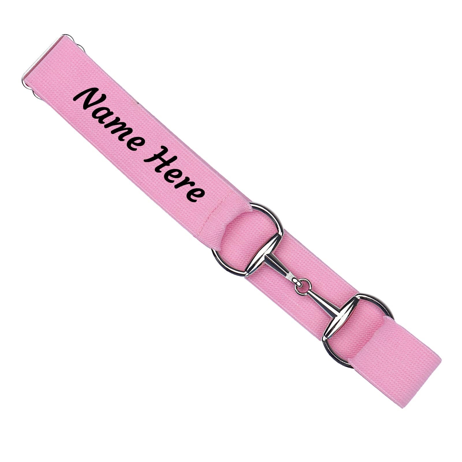 Dinikally Personalized Embroidered Equestrian Belt, Custom Horse Riding Belt with Text, Stylish Belt for Horse Lovers (Pink)