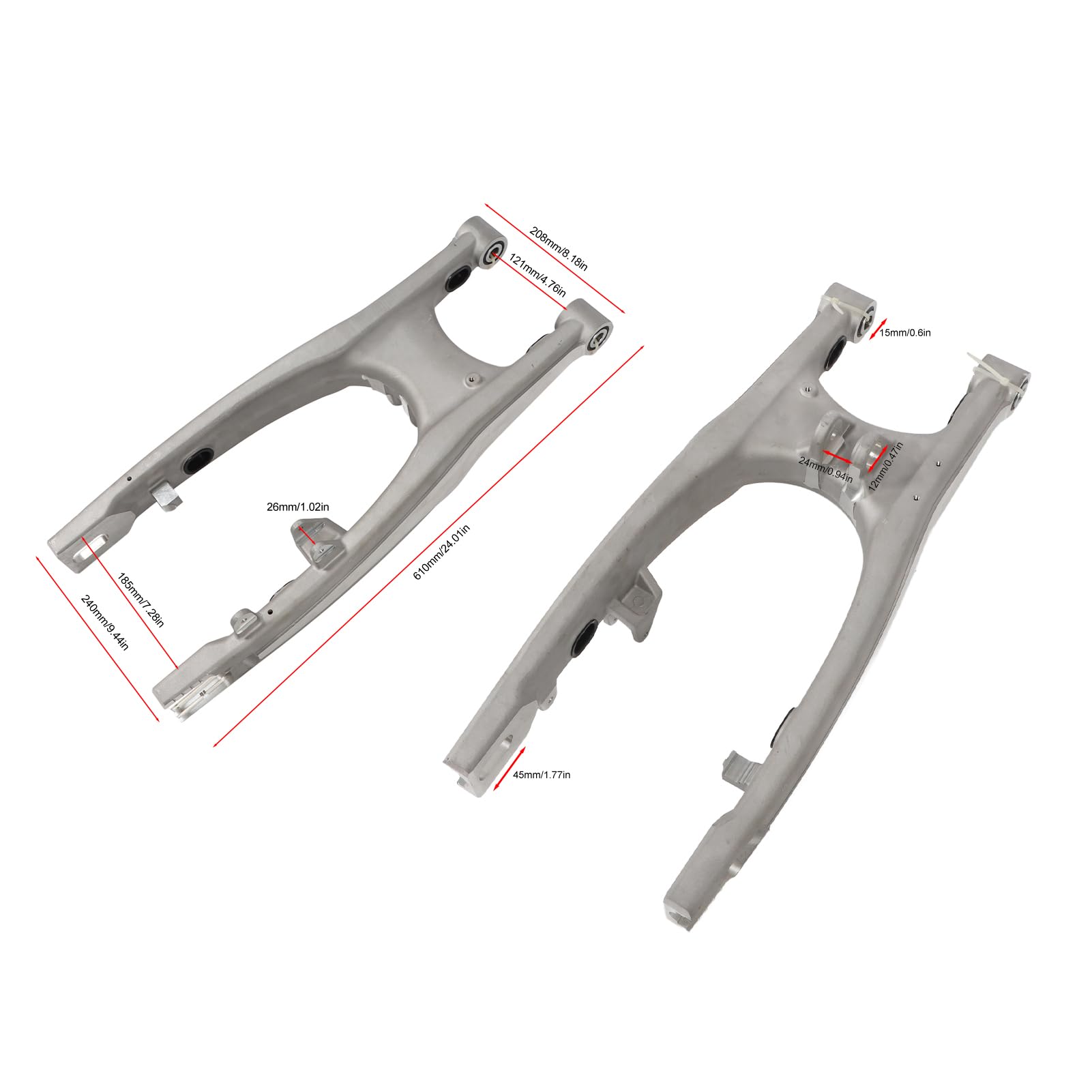 Bobina Braccio Oscillante Duokon 2 Pezzi - Lega Alluminio CNC, Foro 6mm, Per Moto - Foto 14