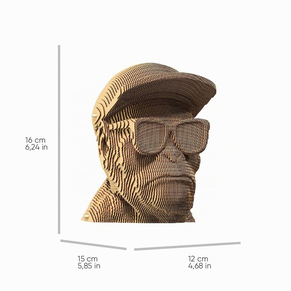 Singe Ne Rien Voir Puzzle 3D en Carton – Maquette à Monter | 95 Pièces, 16 × 15 × 12 cm – Kit Sculpture DIY à Peindre, Matériaux Recyclés, Ados & Adultes, Idée Cadeau Déco