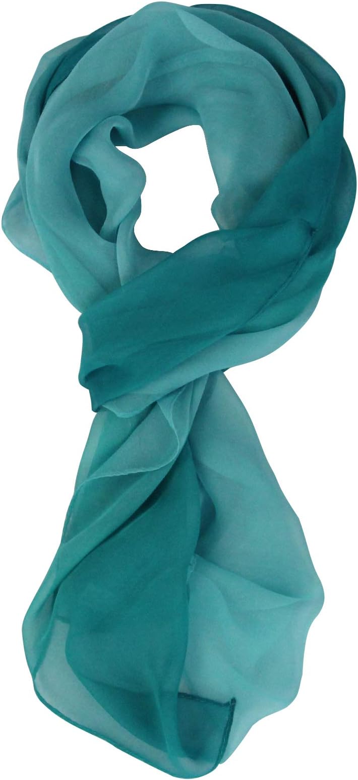 PANTONIGHT Long Chiffon Sheer Scarf Gradient Shaded Colors Lightweight Scarf For Womens