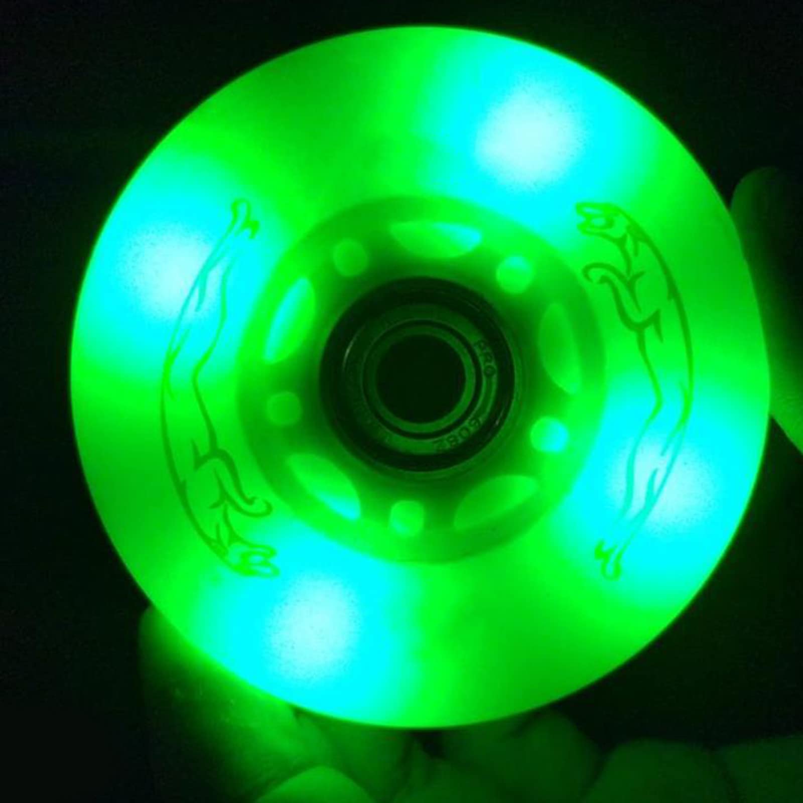 Genérico Ruedas de Repuesto para Patines en Línea Exterior Interior Paquete de 8 Luces Led Intermitentes de 72 mm, 76 mm Y 80 mm, con Rodamientos, 90 A