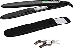 LOVANI Professional Flat Iron 450F LCD Display Salon Super Slim Hair Straightener with Heat Resistant Bag,2 Salon Clips Black