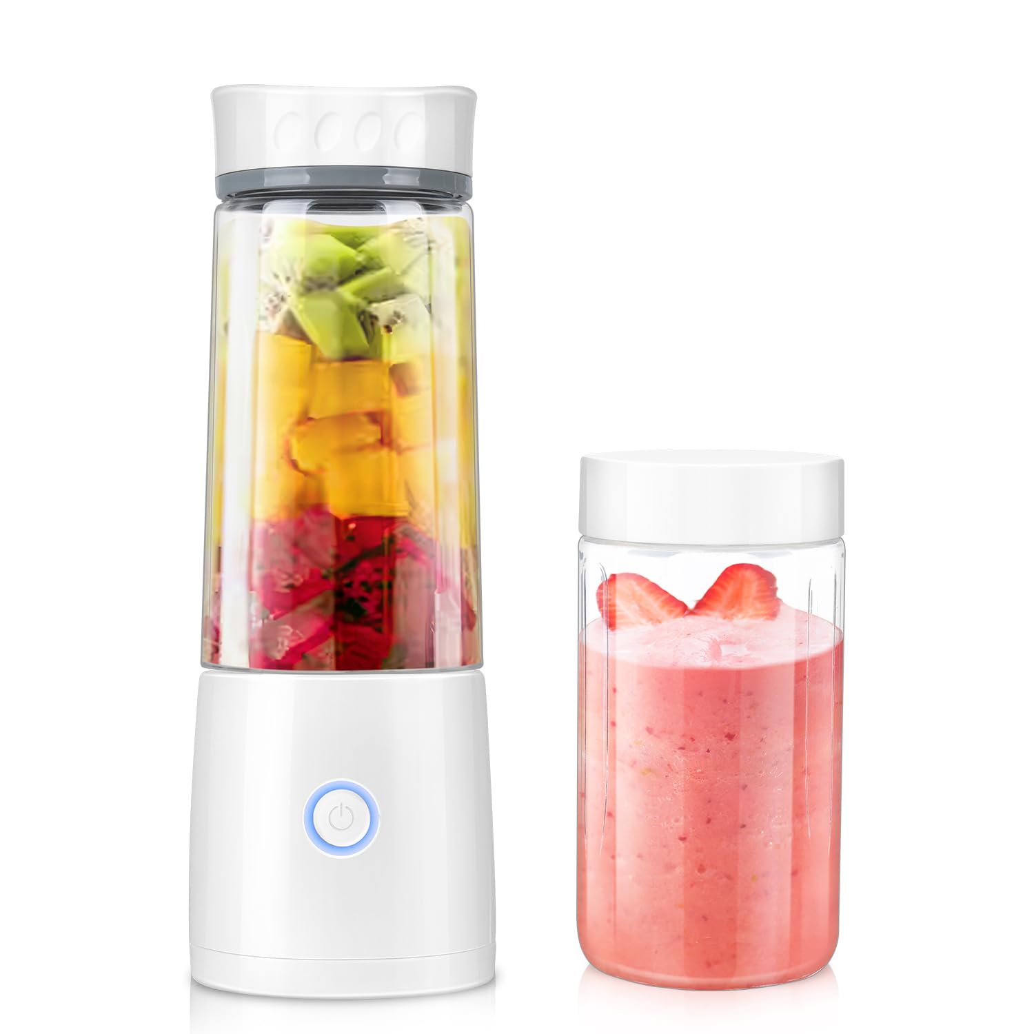 Juicer Mixer, 2026 Model & Multi-purpose, Small, Fruits, Vegetables, Ice, Juice, Smoothies, Baby Food, Nutrition Supplement, Breaks Ice, 2 15.2 fl oz (450 ml) Bottles, 22,000 Times/Min, Fast Rotation-image-11