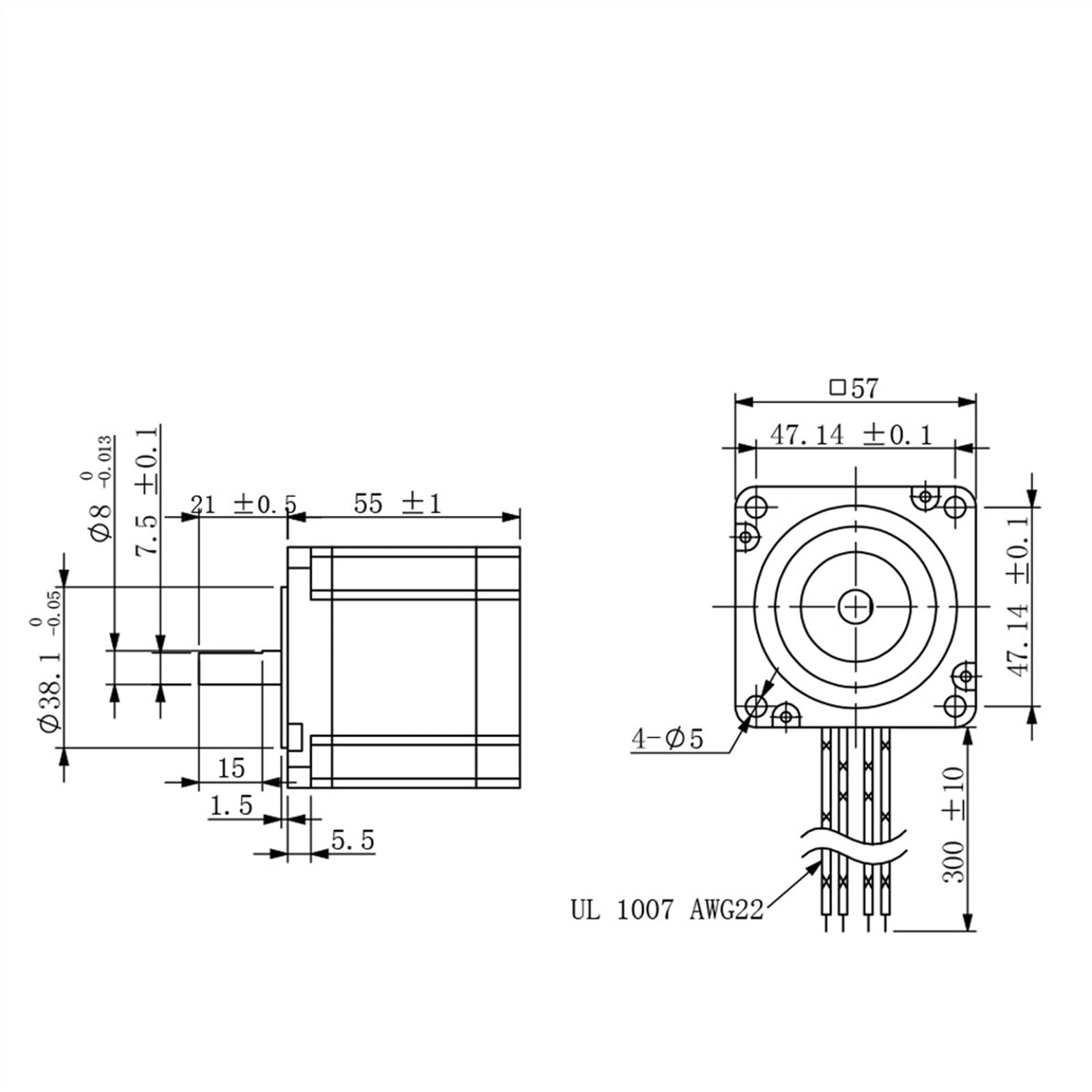 Motore Passo-passo, Motore passo-passo Nema23 57mm 90Ncm 2.8A bifase Cavo a 4 conduttori for fresatrice for incisione CNC stampante 3D