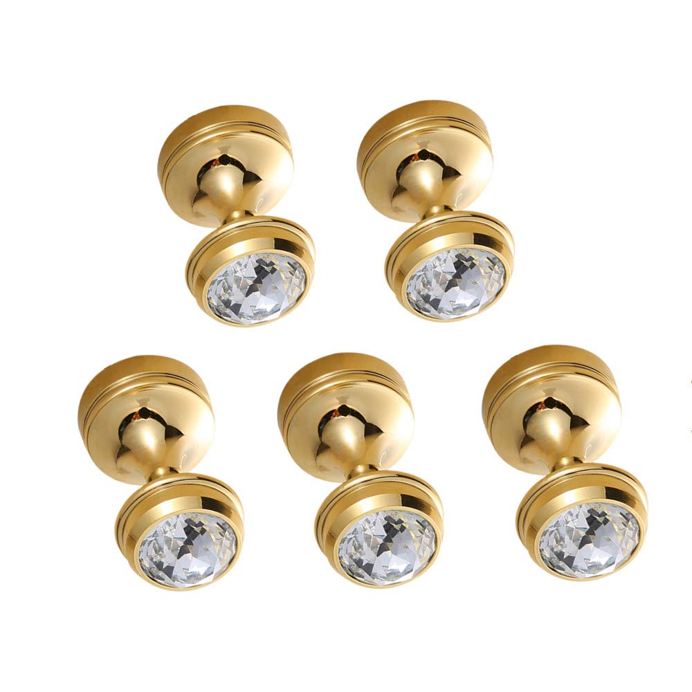 Gancho for toalla, gancho for toalla de lujo, gancho for ropa de 5 piezas, gancho for bata dorado, construcción totalmente de latón macizo for baño montado en la pared, acabado en oro pulido, estilo e