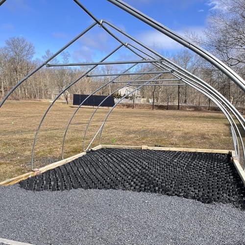 RENLXFI Geogrid Retaining Wall Mesh, 5cm Depth Steep Hill/Slope Honeycomb Ground Grid for Shoulder Highway, Polyethylene Permeable Stabilizer Dirt Storage Locker(2m x 6m (6.5ft x 20ft))