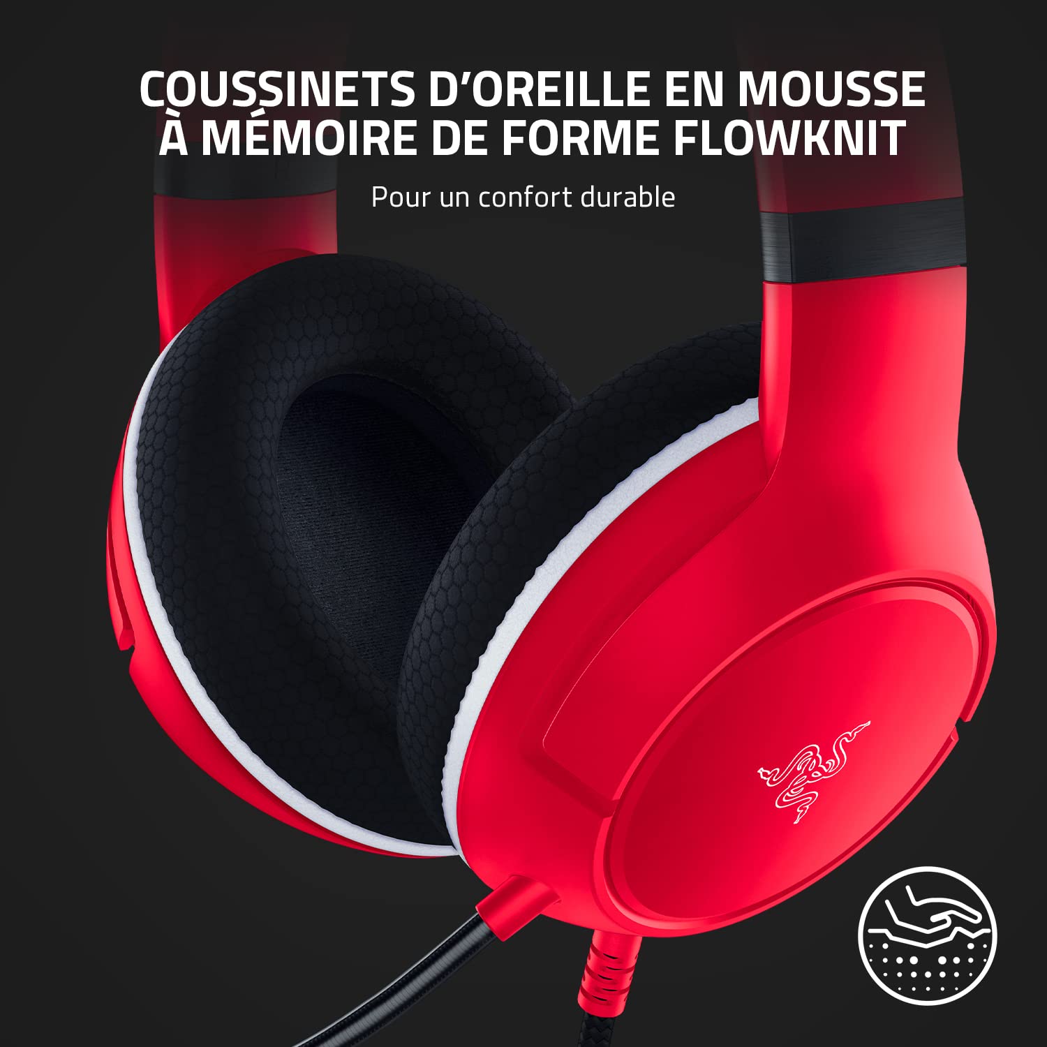 Razer Kaira X - Casque Gaming Filaire pour Xbox Series X|S (Haut-parleurs TriForce de 50mm, Microphone Cardioïde HyperClear, Commandes intégrées, Compatibilité Multiplateforme) Rouge