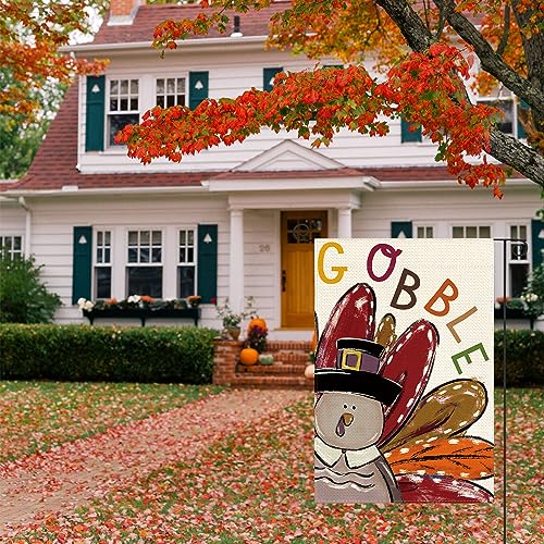 Avoin Colorlife GARDENFLAG-THANKSGIVING-3045-049 Thanksgiving Turkey Garden Flag 12X18 Inch Double Sided, Gobble Harvest Holiday Yard Outdoor Decorative Flag thumb #3