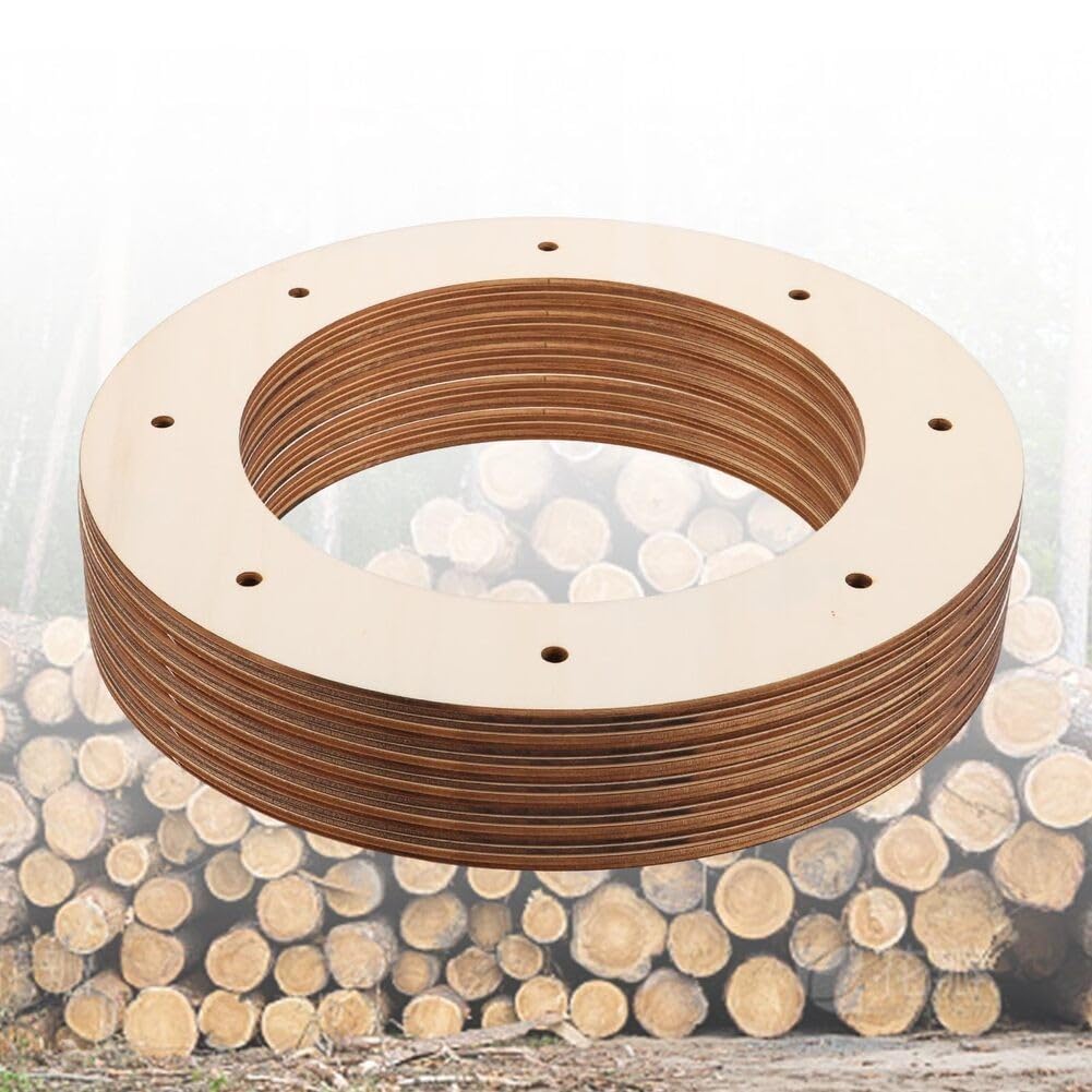 Confezione da 20 cornici per ghirlande in legno per artigianato, forme naturali per ghirlande circolari con fori per decorazioni da appendere, anelli in legno fai da te per matrimoni, vacanze, feste