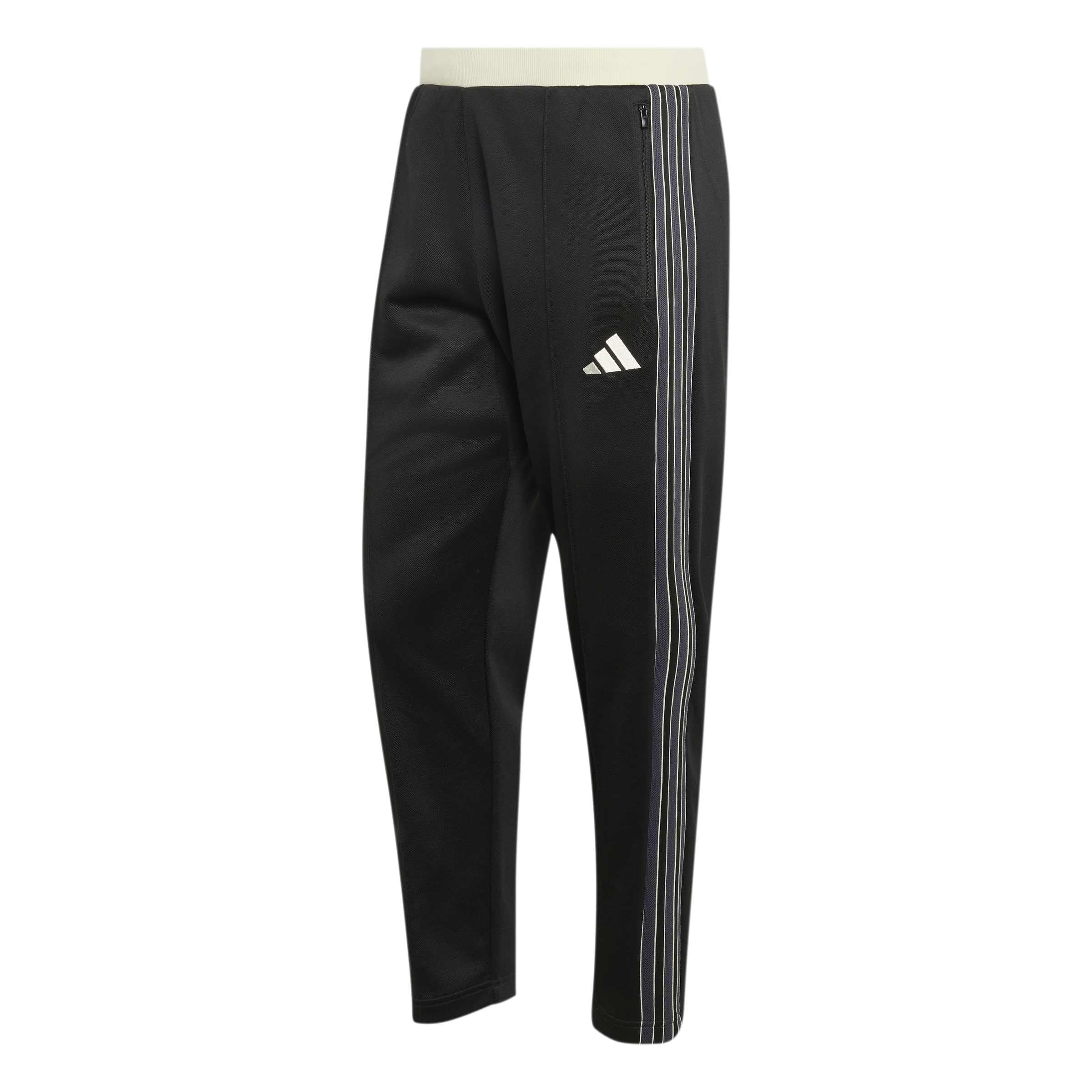 adidas Men's Stadium Regular Fit Pique Full Length Open Hem Trackpants Pants, Black, L
