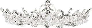 Beaupretty Diamante Da Coroa Tiara De Noiva Rainha Tiara Coroa Cocar de Cristal Decoração Do Cabelo de Noiva Coroa Da Princesa para O Aniversário de de Prata Do de
