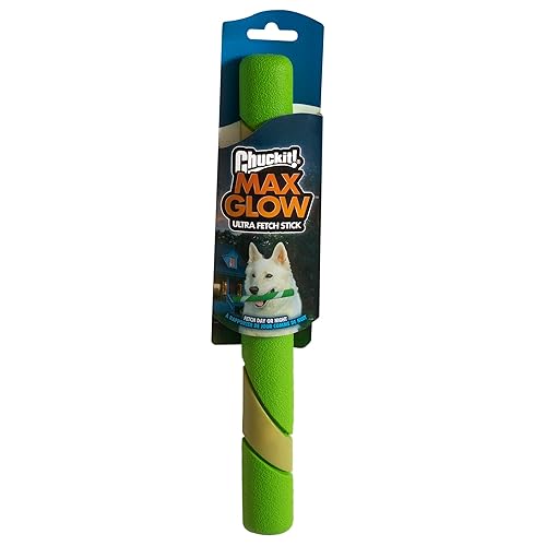 Chuckit! Max Glow Ultra Fetch Stick Outdoor Dog Toy, 12 Inches, for All Breed Sizes - Max Glow - Pack of 1