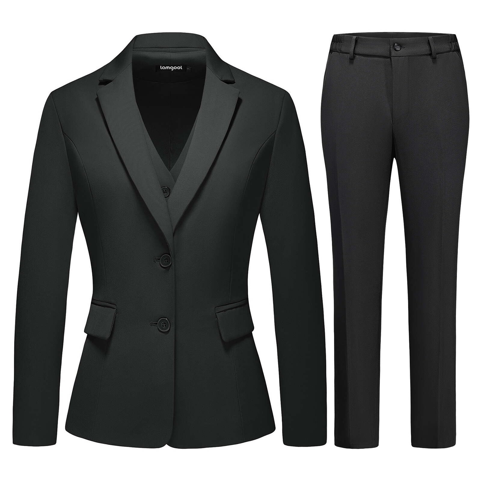 Lamgool Women 3 Piece Suit Single Breasted Blazer Formal Business Pantsuit Office Lady Tuxedo Set