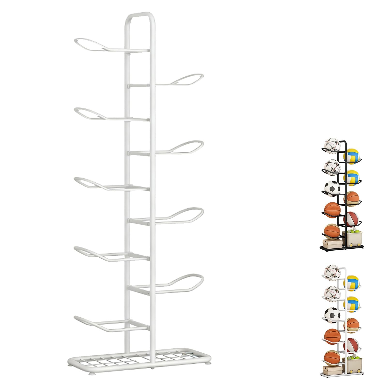 Rastrelliera da Basket, Scaffale Stoccaggio Attrezzature Sportive, Robusto E Stabile, Conservazione su più Livelli, Ideale per Pallavolo, Calcio E Pallacanestro, Rastrelliera per Palloni